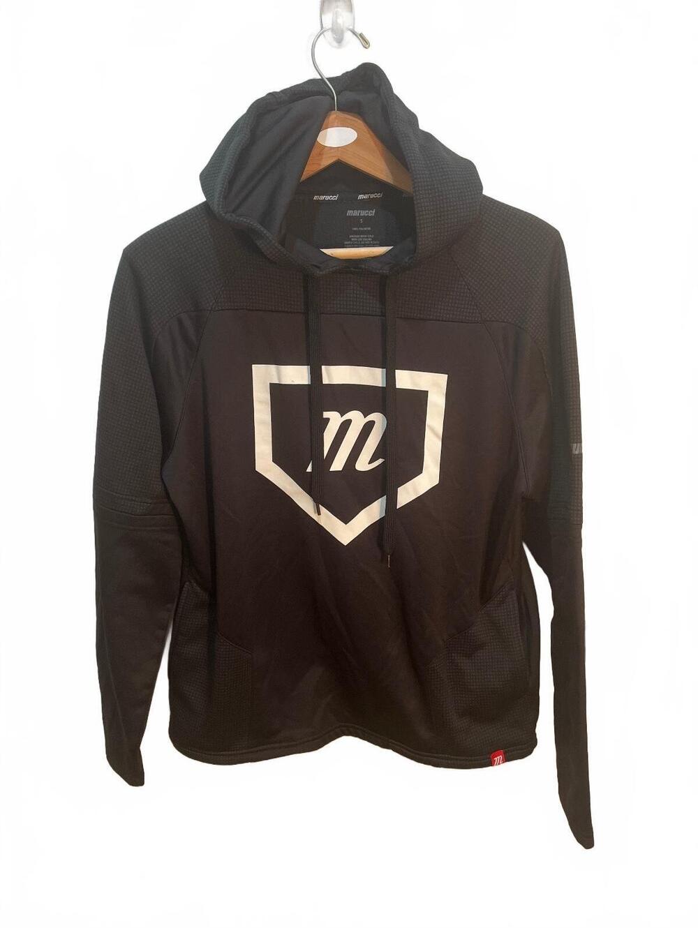 Marucci Men's Baseball Softball Black Polyester Hoodie Sweatshirt Size S